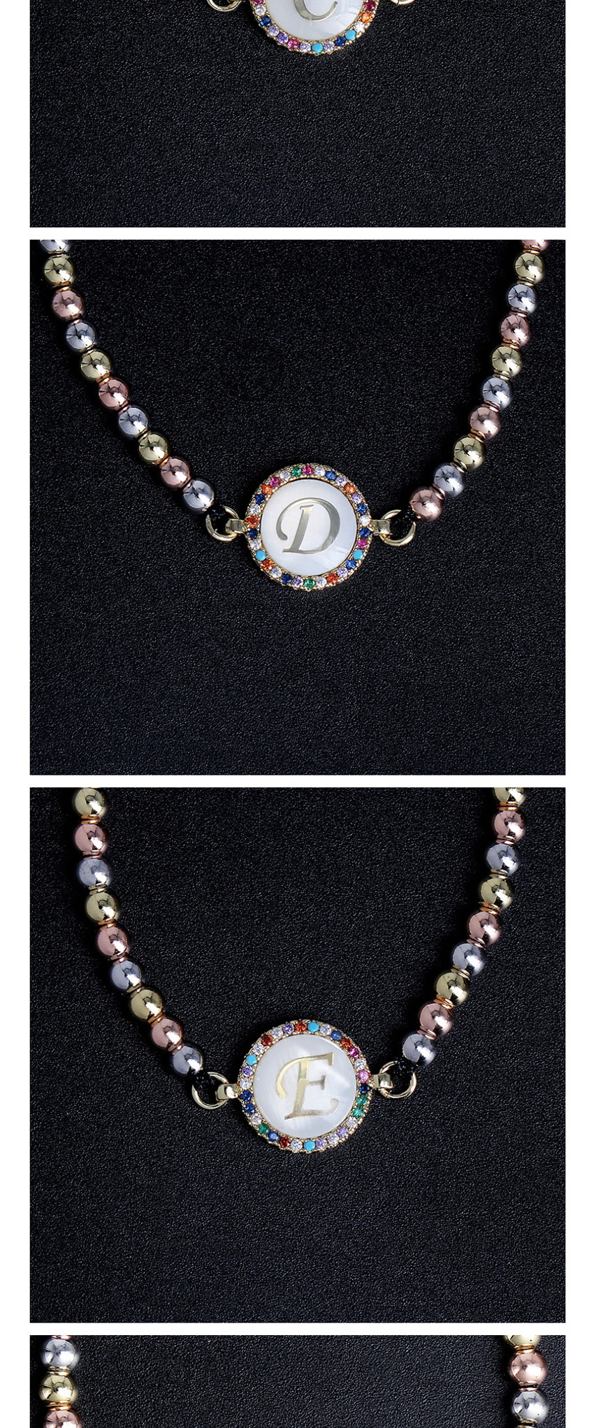 Fashion D Color Alphabet 18k Ball Woven Bracelet,Fashion Bracelets
