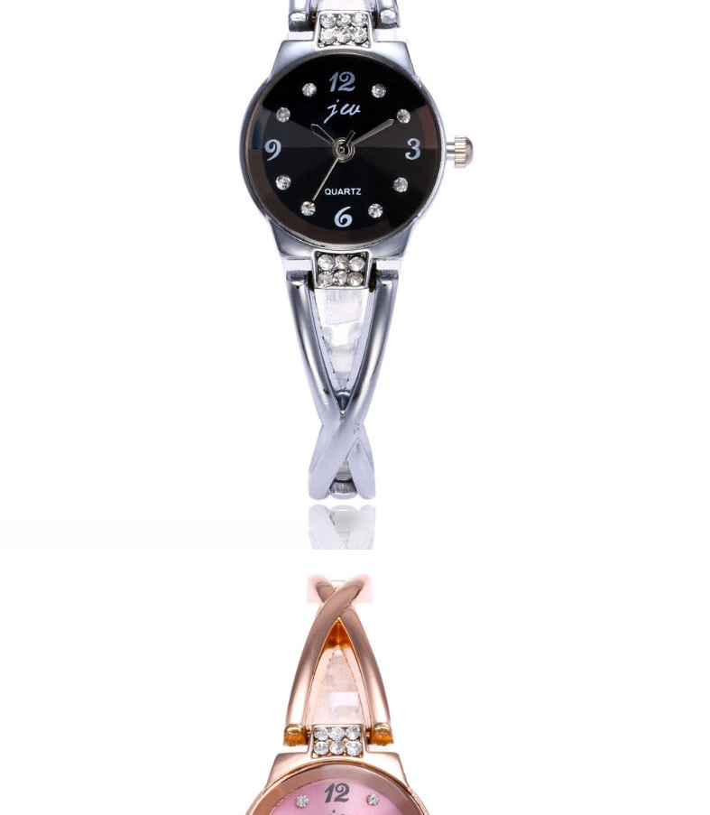 Fashion Rose Gold White Flour Waterproof Quartz Electronic Watch With Steel Bracelet,Ladies Watches