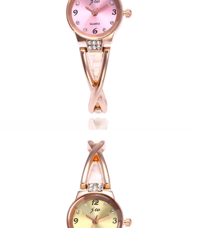 Fashion Rose Gold White Flour Waterproof Quartz Electronic Watch With Steel Bracelet,Ladies Watches