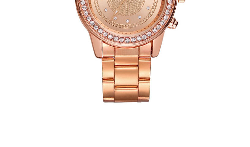 Fashion Rose Gold Stainless Steel Quartz Watch With Diamonds,Ladies Watches