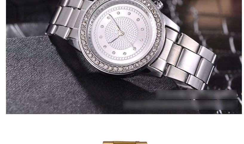 Fashion Golden Stainless Steel Quartz Watch With Diamonds,Ladies Watches