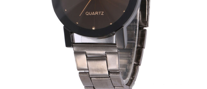 Fashion Black-faced Steel Band Brown Changeable Cut Glass Mirror Quartz Watch,Ladies Watches