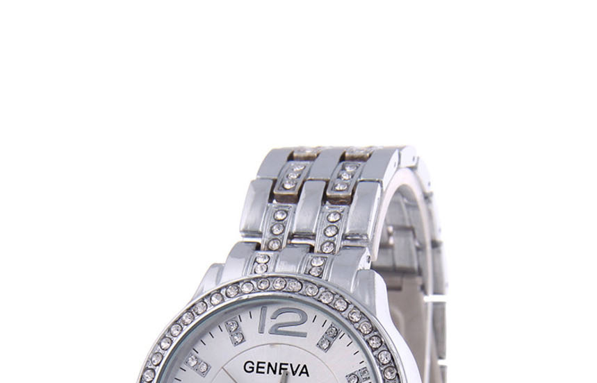 Fashion Silver Three Eyes Quartz Watch With Steel And Diamonds,Ladies Watches