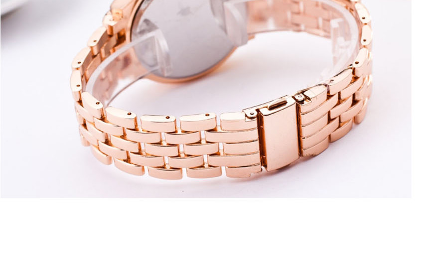 Fashion Rose Gold Three Eyes Quartz Watch With Steel And Diamonds,Ladies Watches