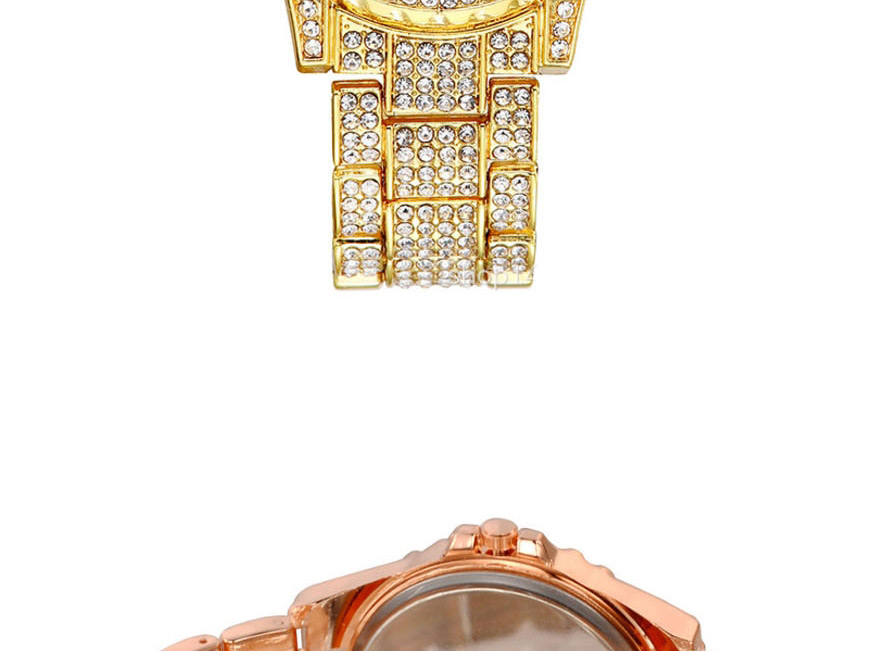 Fashion Rose Gold Quartz Watch With Diamonds And Steel Band,Ladies Watches