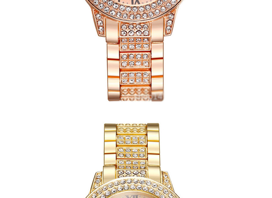 Fashion Golden Starry Steel Band Full Diamond British Watch,Ladies Watches