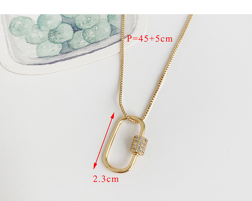 Fashion Golden Cubic Zirconia Geometric Necklace,Necklaces