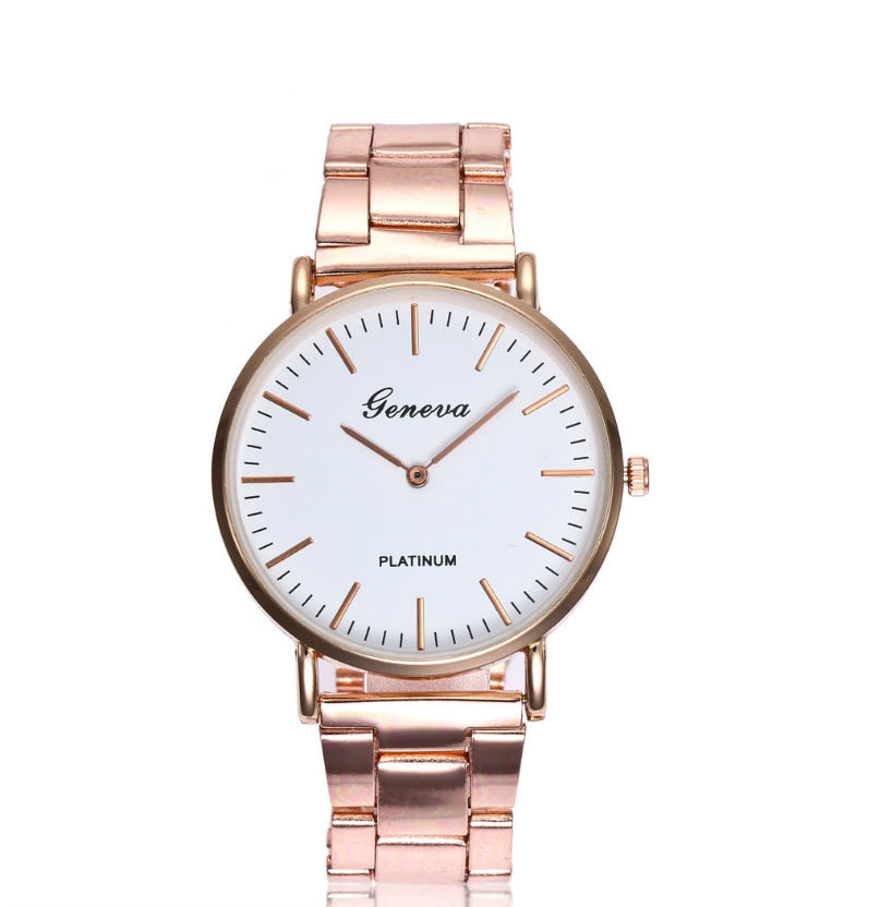 Fashion Steel Band Rose Gold Stainless Steel Ultra-thin Two-hand Steel Band Quartz Watch,Ladies Watches