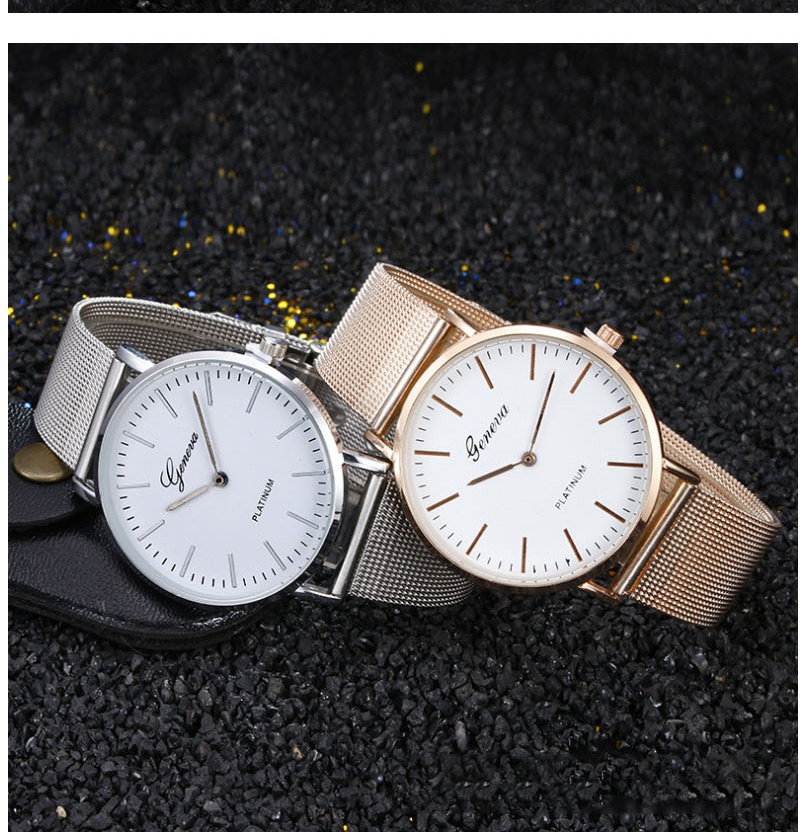 Fashion Steel Band Rose Gold Stainless Steel Ultra-thin Two-hand Steel Band Quartz Watch,Ladies Watches