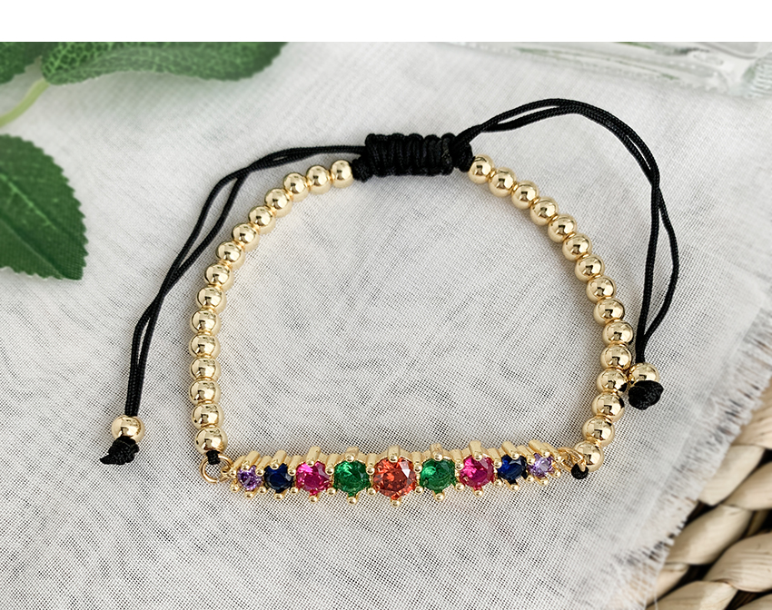 Fashion Golden Cubic Zirconia Beaded Bracelet,Bracelets