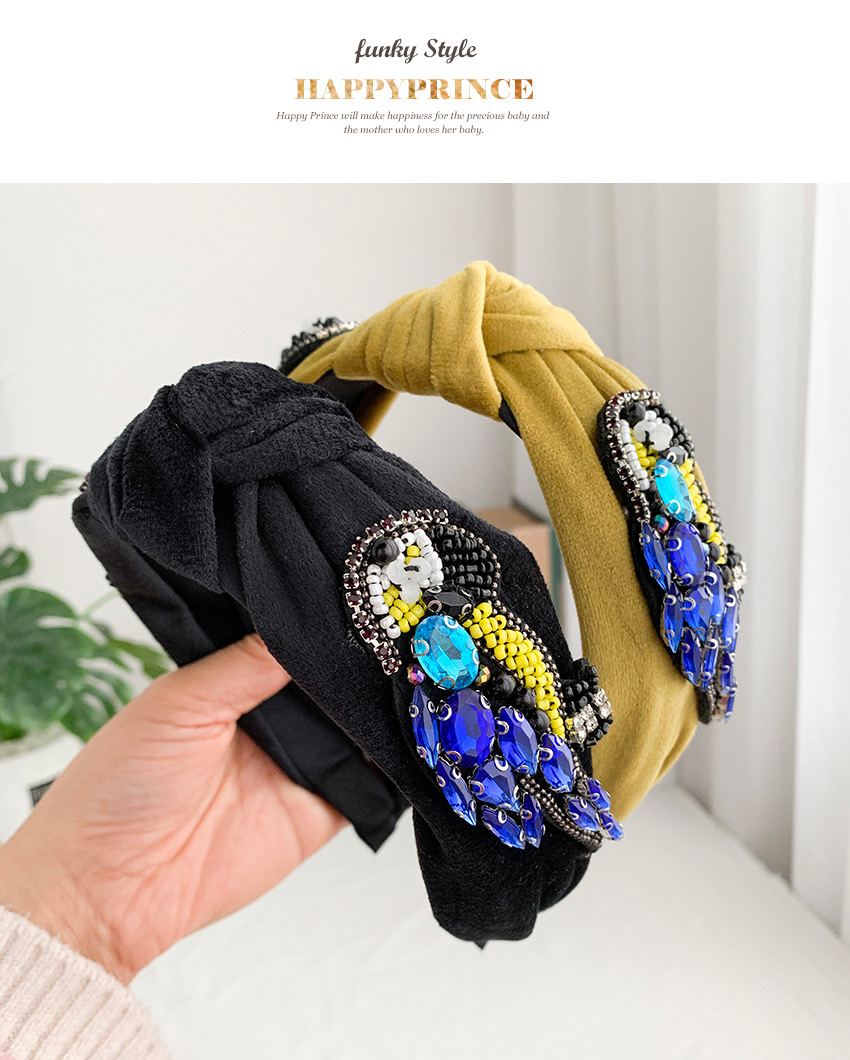 Fashion Black Fabric Bead Rhinestone Parrot Headband,Head Band