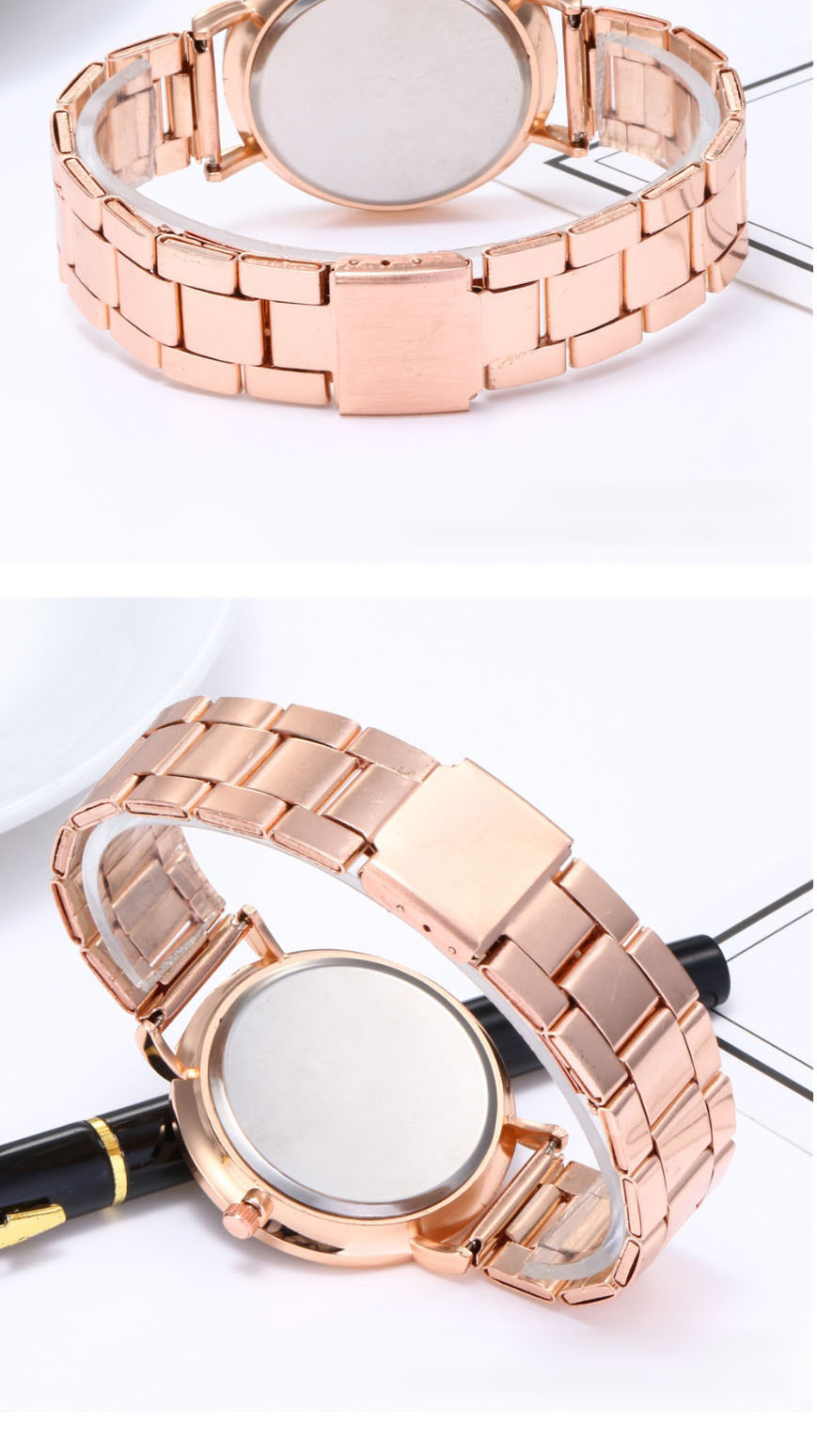 Fashion White Steel Strap Quartz Dial Watch,Ladies Watches