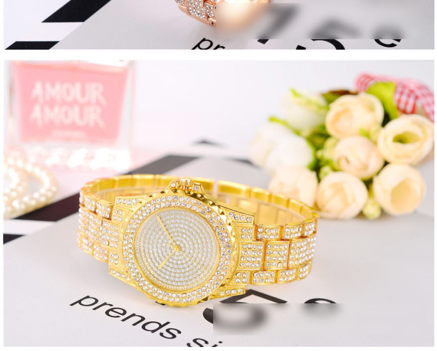 Fashion Rose Gold Brilliant Star-studded Diamond Watch,Ladies Watches