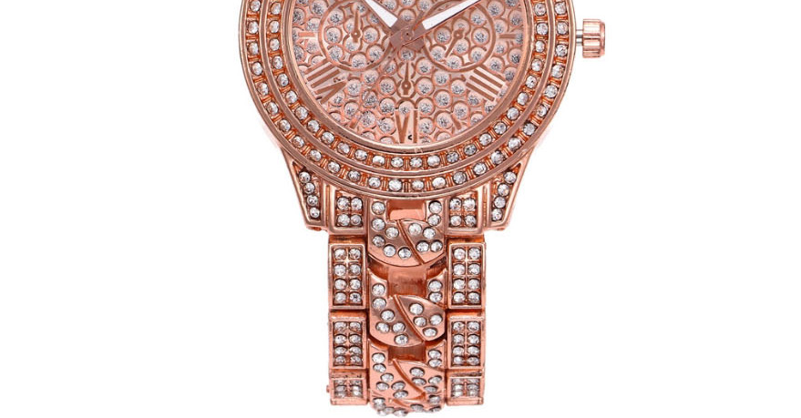 Fashion Golden Quartz Watch With Diamonds,Ladies Watches