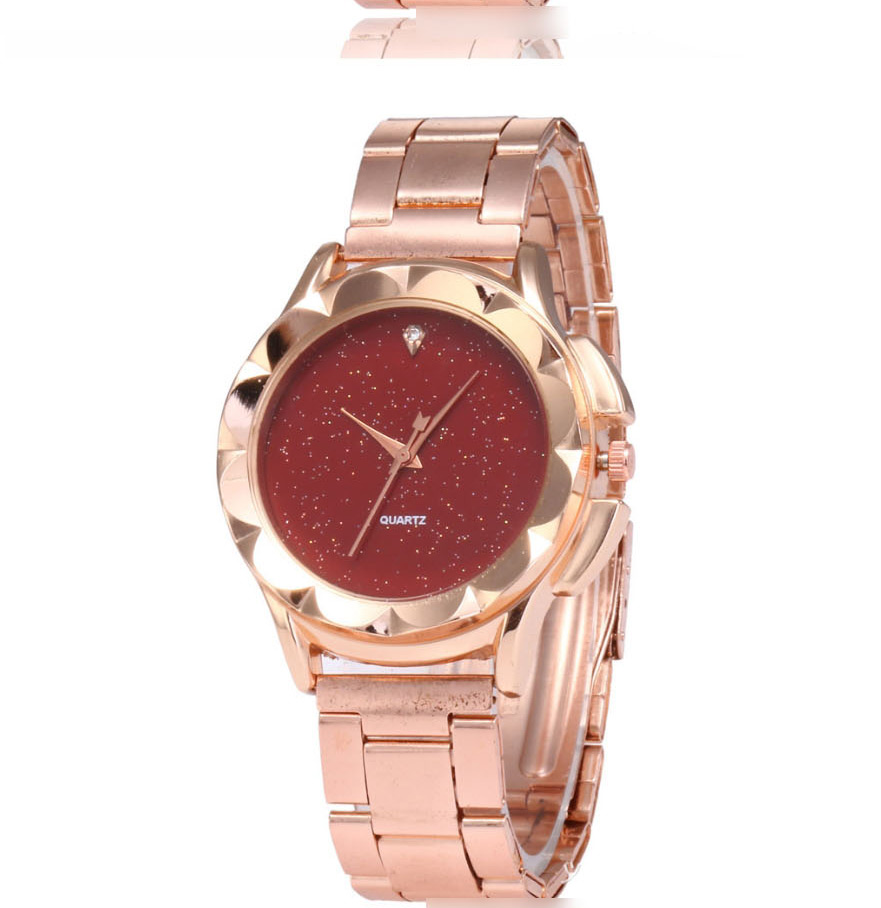 Fashion Brown Quartz Watch With Diamonds And Steel Band,Ladies Watches