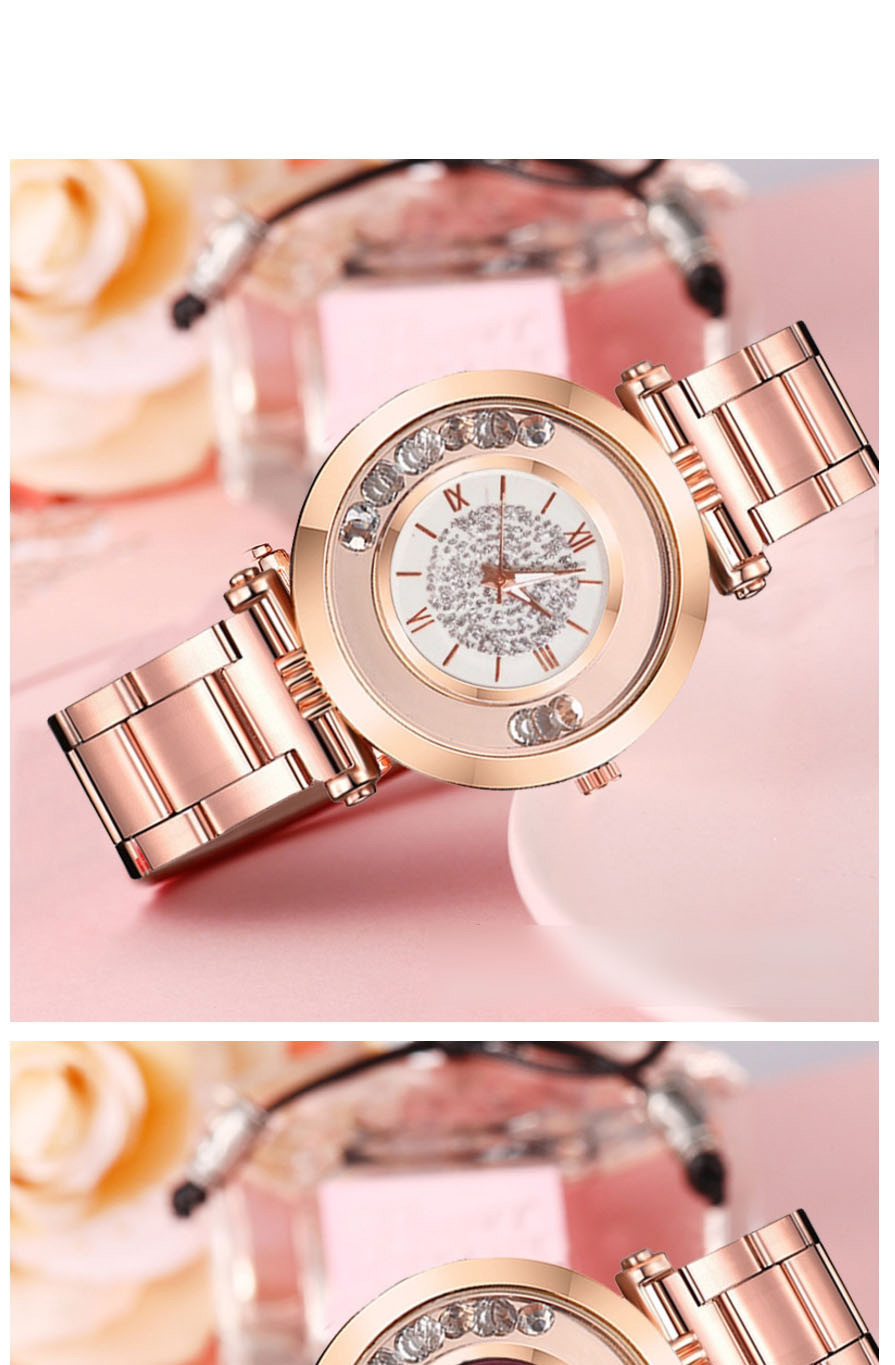 Fashion Pink Steel Strap Glitter Star Watch,Ladies Watches