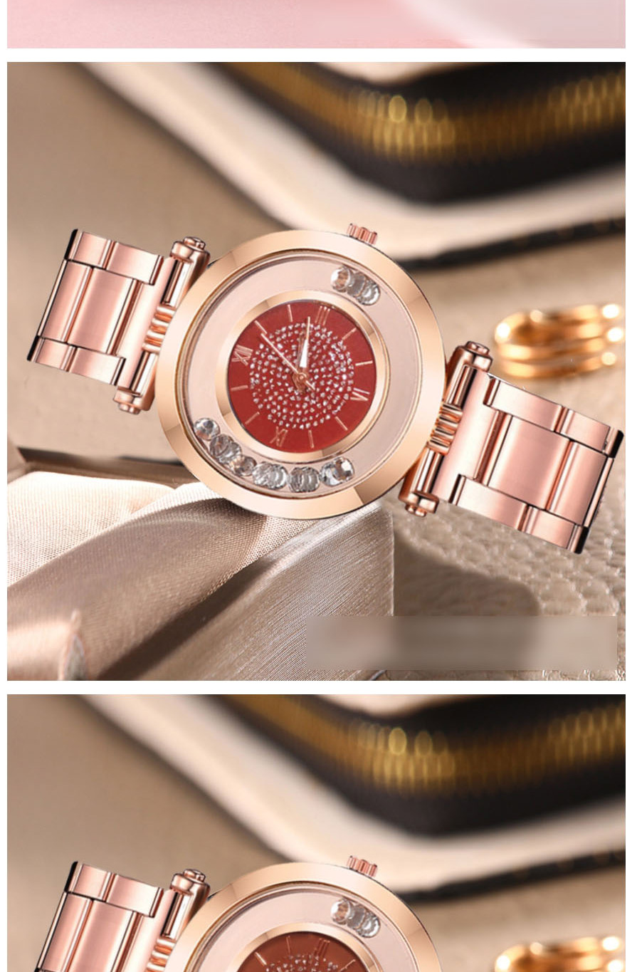 Fashion Red Steel Strap Glitter Star Watch,Ladies Watches