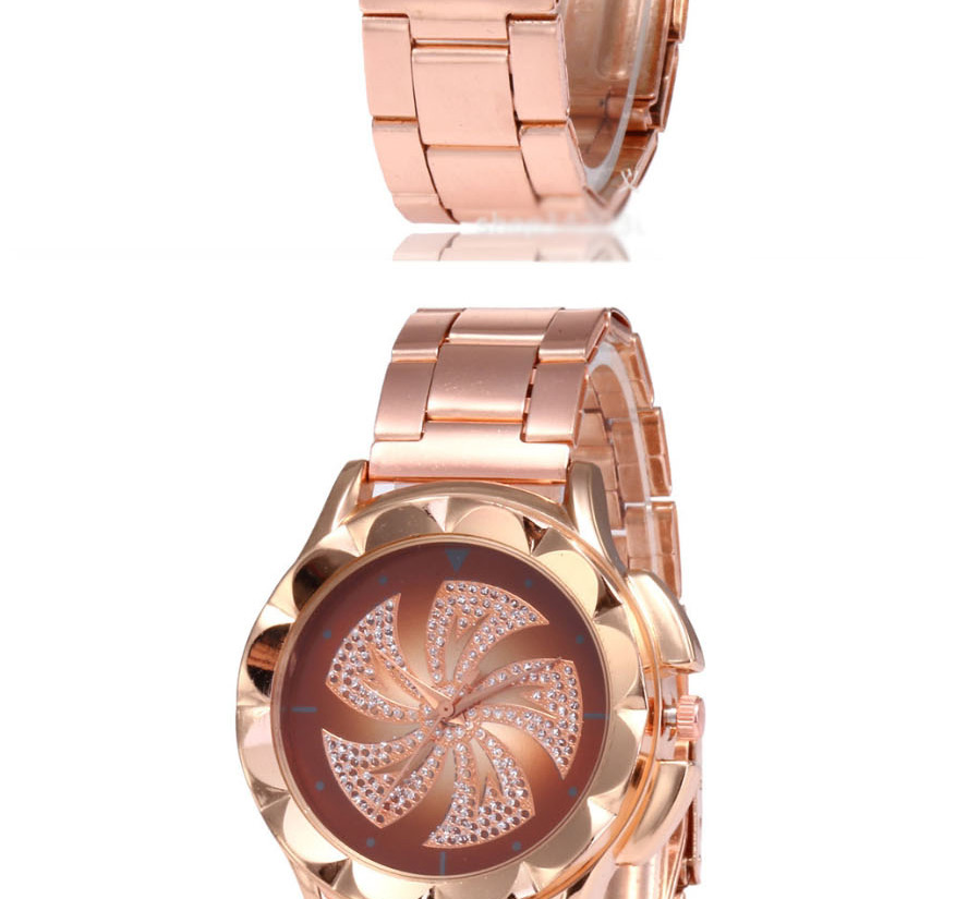 Fashion Brown Starry Windmill Diamond Watch,Ladies Watches