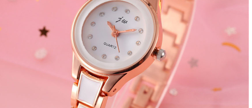 Fashion Black-faced Quartz Watch With Diamond Strap Bracelet,Ladies Watches