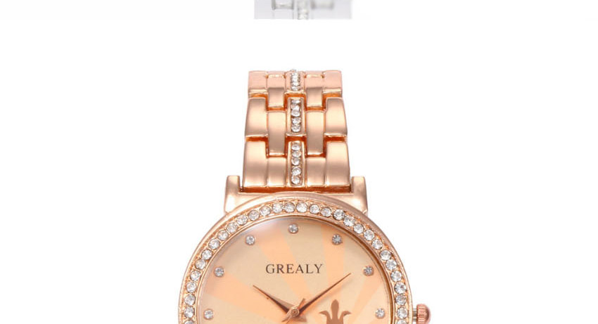 Fashion Silver Rose Quartz Watch With Diamonds,Ladies Watches
