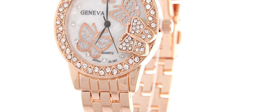Fashion Silver Steel Band Butterfly Diamond Watch,Ladies Watches