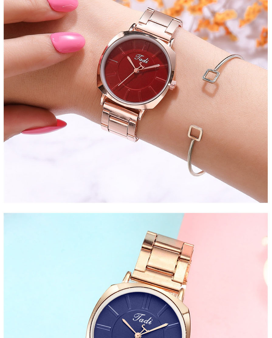 Fashion Red Graduated Quartz Steel Band Alloy Watch,Ladies Watches