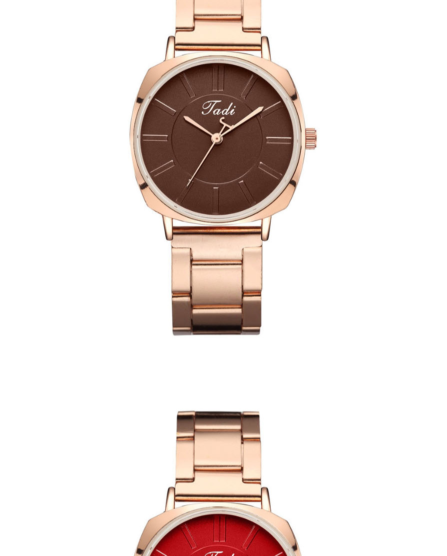 Fashion Brown Surface Graduated Quartz Steel Band Alloy Watch,Ladies Watches
