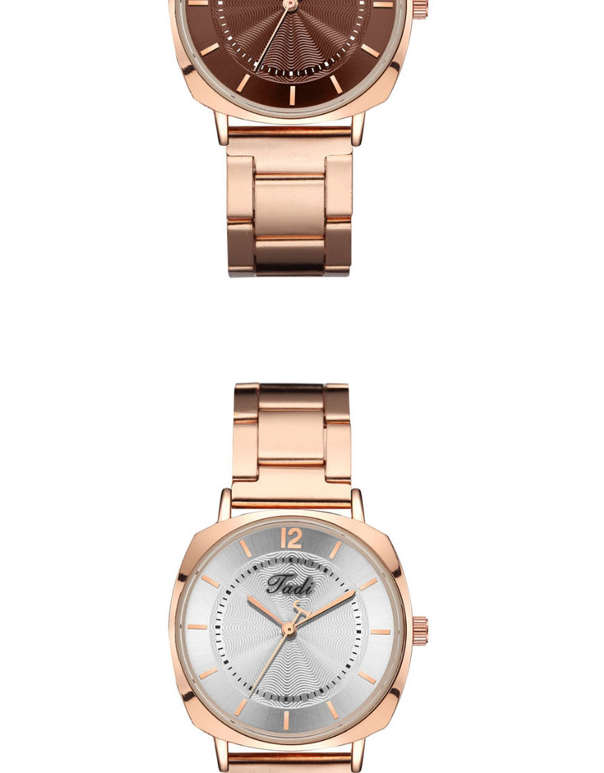 Fashion Brown Surface Striped Quartz Steel Band Watch,Ladies Watches