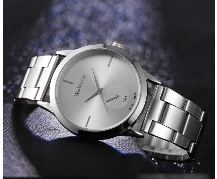Fashion Silver Ultra-thin Quartz Alloy Steel Band Watch,Ladies Watches