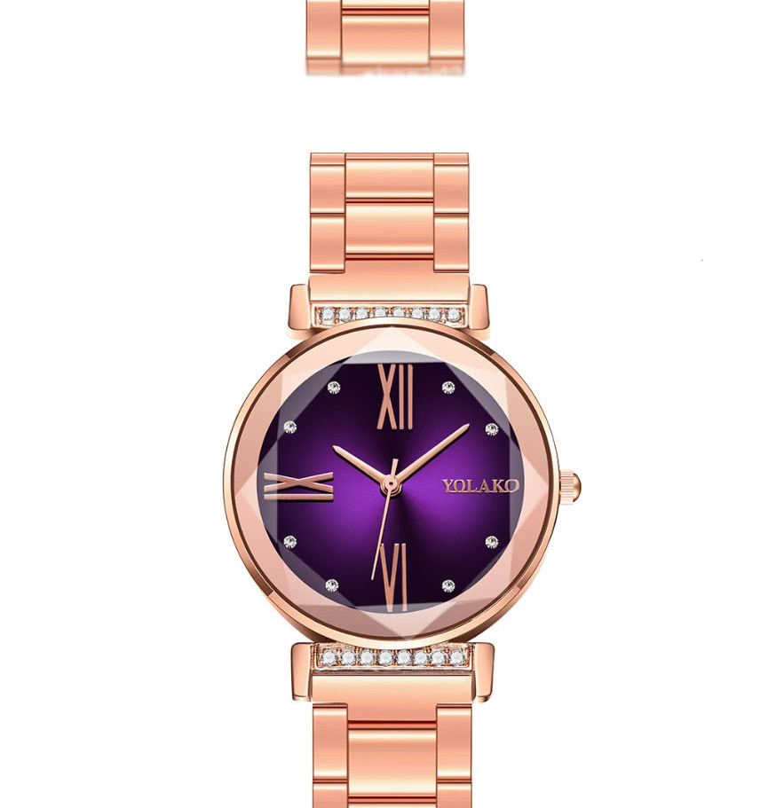 Fashion Red Gradient Quartz Watch With Diamonds,Ladies Watches