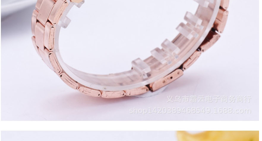 Fashion Rose Gold Roman Scale Quartz Watch With Steel Band And Diamonds,Ladies Watches