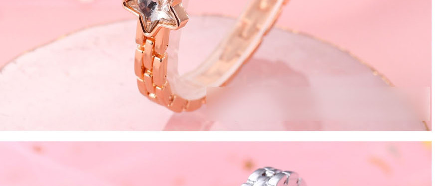 Fashion Silver Quartz Bracelet Pentagram Diamond Steel Watch,Ladies Watches