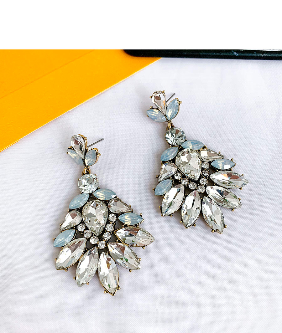 Fashion Color Alloy Stud Earrings With Diamonds,Drop Earrings