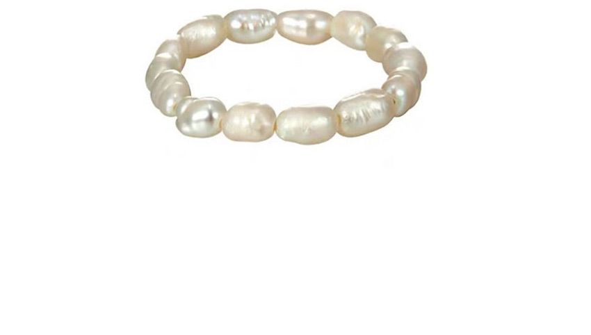 Fashion Single Layer (elastic) White Freshwater Pearl Hand-woven Cotton Woven Winding Ring,Fashion Rings