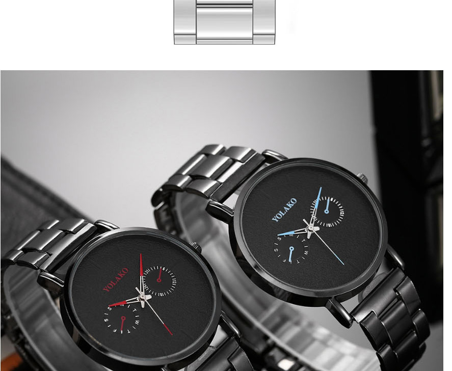 Fashion Black Red Pin Alloy Steel Band Men