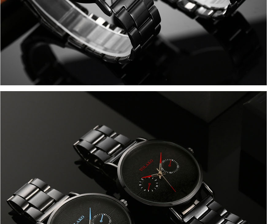 Fashion Black Red Pin Alloy Steel Band Men