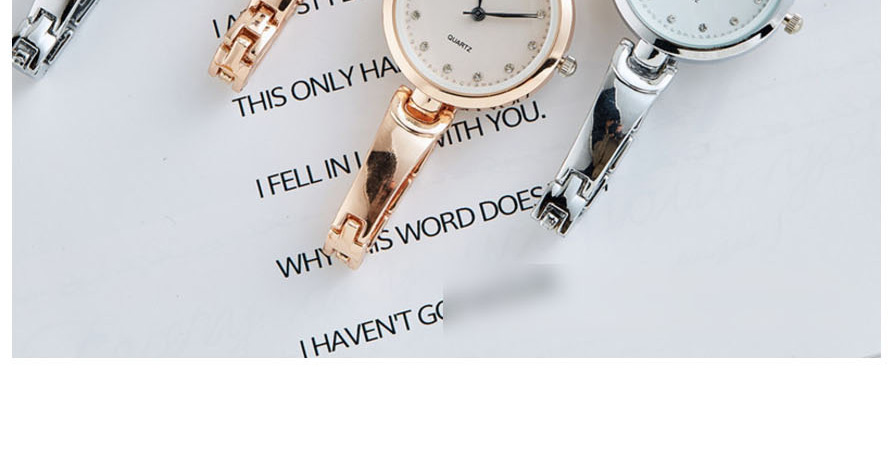 Fashion Golden + White Diamond Bracelet Stainless Steel Band Quartz Bracelet Watch,Ladies Watches