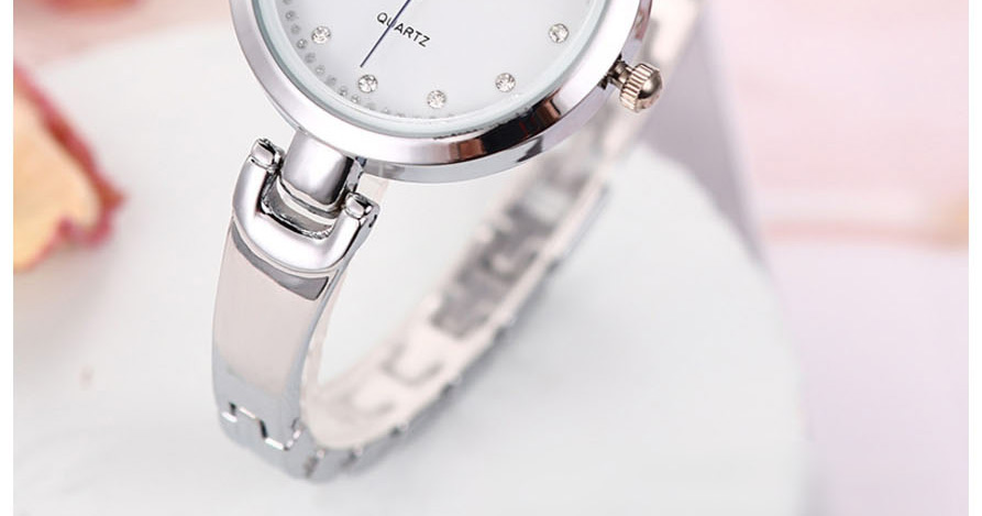 Fashion Golden + Pink Diamond Bracelet Stainless Steel Band Quartz Bracelet Watch,Ladies Watches