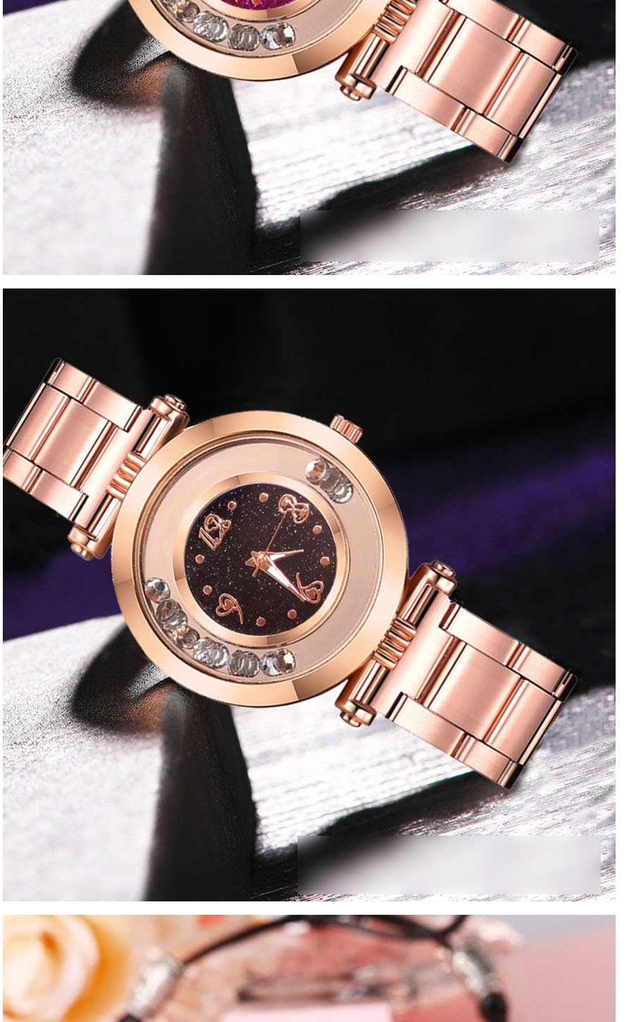 Fashion Brown Quartz Watch With Diamonds And Glitter,Ladies Watches