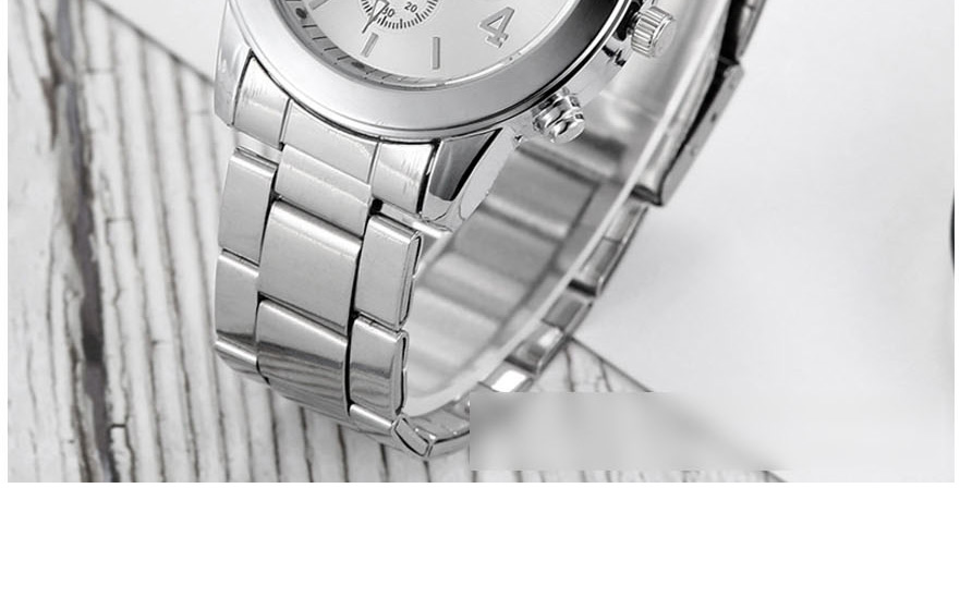 Fashion Silver Three Eyes Steel Band Quartz Watch,Ladies Watches