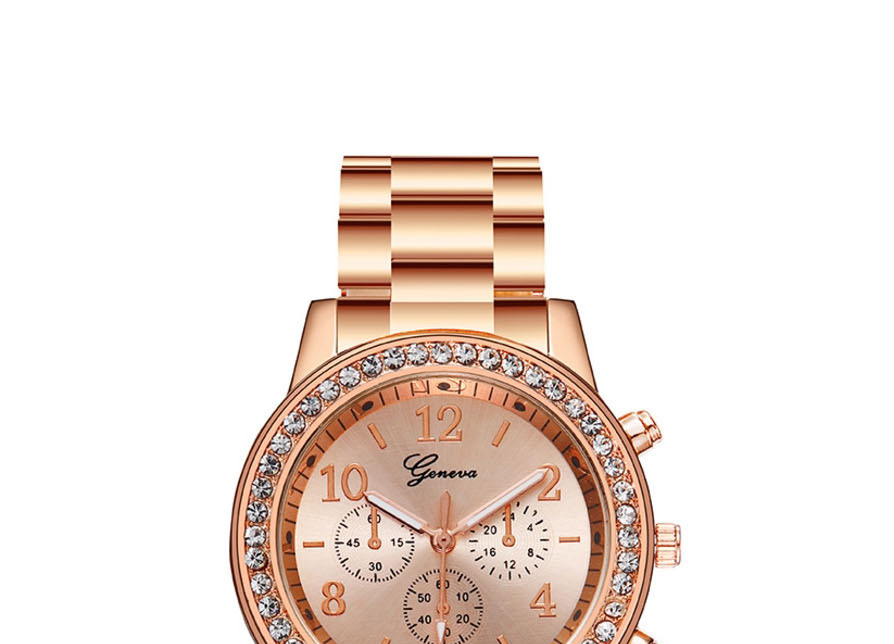 Fashion Rose Gold Quartz Watch With Diamonds And Three Eyes,Ladies Watches