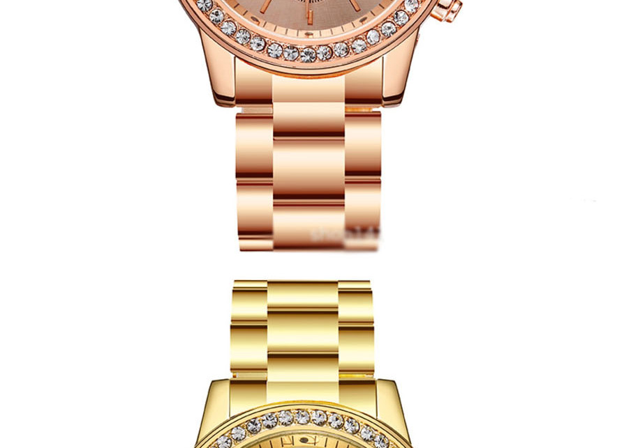 Fashion Rose Gold Quartz Watch With Diamonds And Three Eyes,Ladies Watches