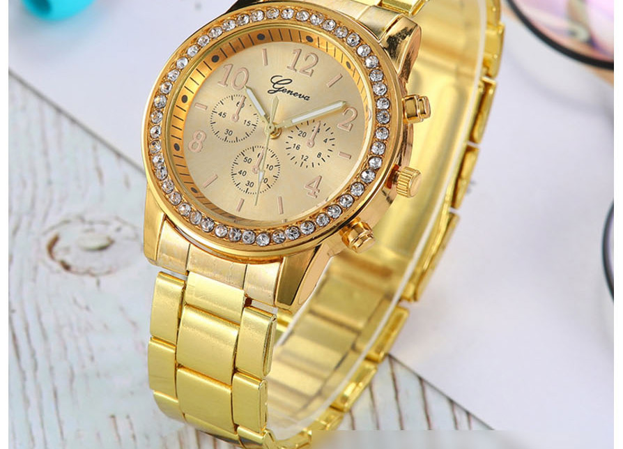 Fashion Golden Quartz Watch With Diamonds And Three Eyes,Ladies Watches