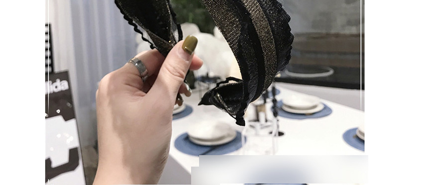 Fashion Black Gold Lace Fungus Bronzing Knotted Hair Hoop,Head Band