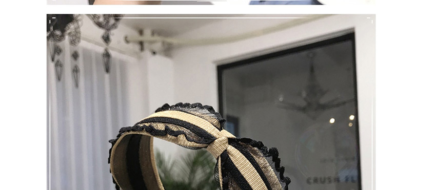 Fashion Black Gold Lace Fungus Bronzing Knotted Hair Hoop,Head Band