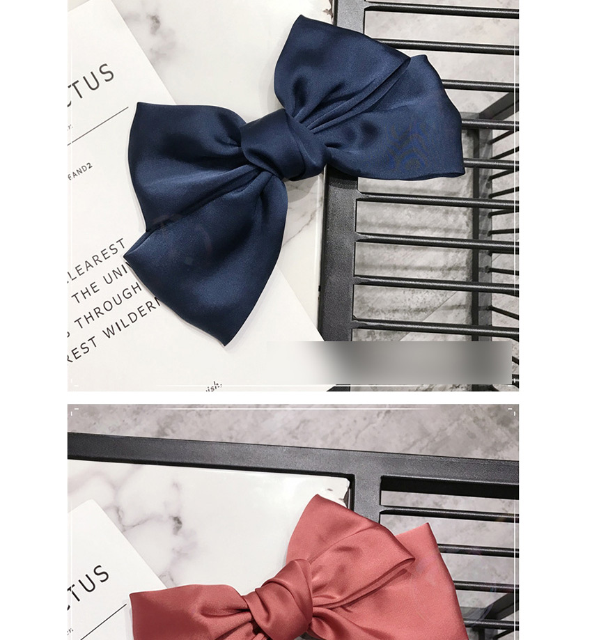 Fashion Navy Big Bow Solid Color Hair Clip,Head Band