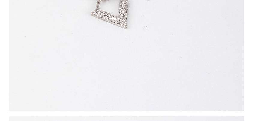 Fashion Silver V-stud Earrings With Diamonds,Drop Earrings