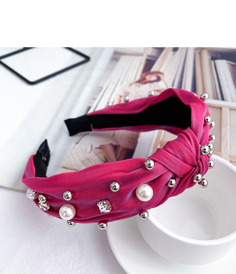 Fashion Blue Resin Cloth Pearl Knotted Hair Band,Head Band