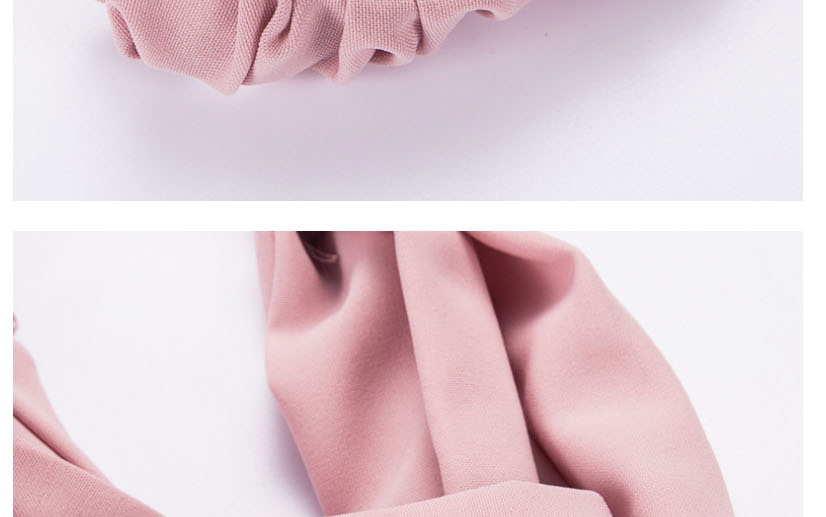 Fashion Pink Cross Section Elastic Pure Color Hair Band,Hair Ribbons