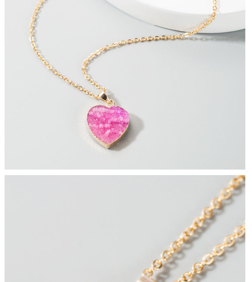 Fashion Black Imitation Natural Stone Heart-shaped Alloy Necklace,Pendants